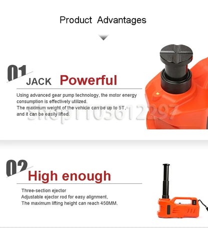 12V 3T/5T 155-450MM 135-360MM Hydraulic Car Floor Jack 150W Rated Power 13A Max.Current Electric Hydraulic Lifting Tools