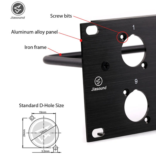 1U 2U Rack Patch Panel 8 12 16 24 Way Channel Flight Case Mount for XLR Connecctor Male Female SpeakOn Cabinet Mounting Panel by PDG ibma