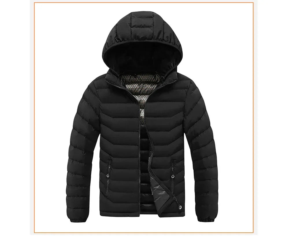 Winter Men's Bomber Padded Jacket Casual Men Cotton Thicken Warm Hooded Parkas Coats Male Thermal Windbreaker Jackets Clothing