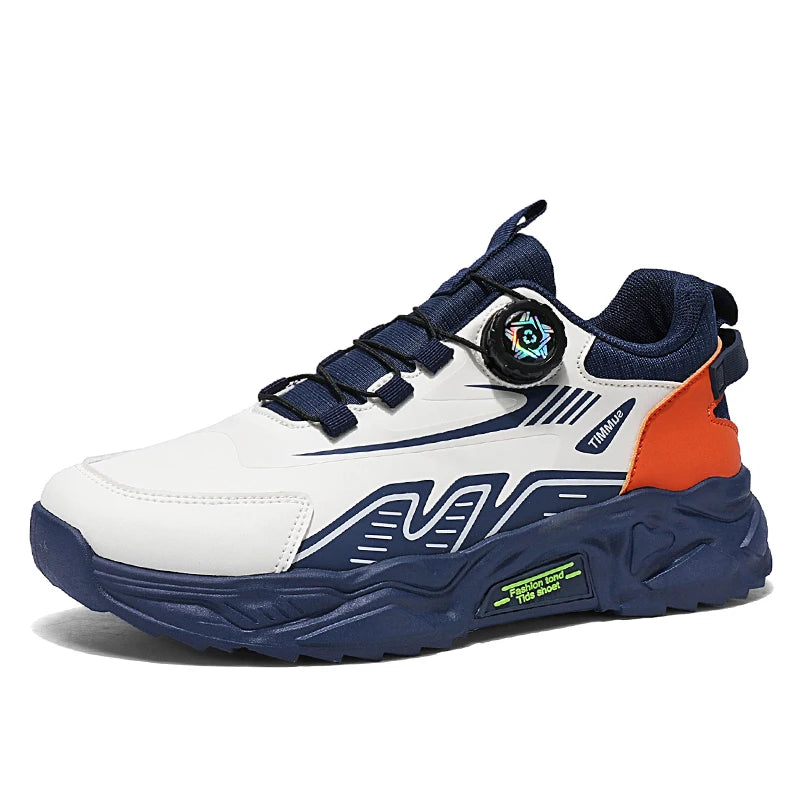 Men's casual sports shoes four season new rotating shoelaces comfort outdoor running walking shoes breathable soft-sole sneakers