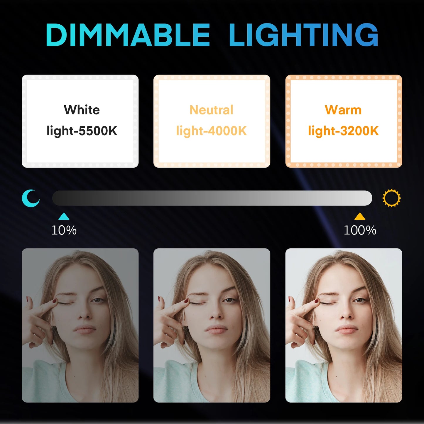 LED Desk Bi-Color Video Light RGB Streaming Key Light with Remote Control Dimmable Studio Light with Phone Holder Desk Stand