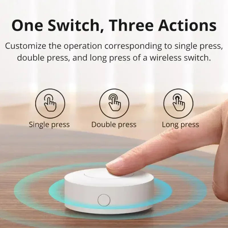 SONOFF SNZB-01P SNZB 01P Sonoff Wireless Switch Zigbee Scene Switch Two Way Control Act As Doorbell Emergency Button Via Google