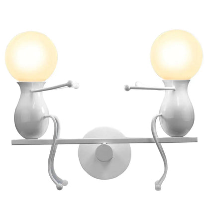 Humanoid Creative Wall Light Modern Simple Little Man Bedside Lamp Sconce Indoor Decor Hanging Lighting for Children Bedroom LED