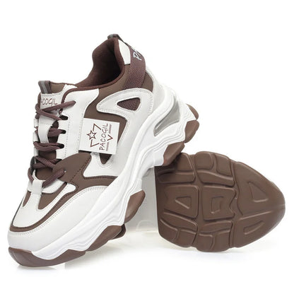 Spring Height Increasing Round toe Versatile Women Platform Causal Shoes Fashion Breathable Sport Designer Sneaker