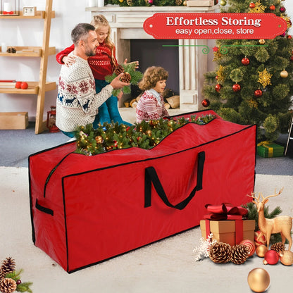 Christmas Tree Storage Bag for Up to 228.6cm Disassembled Trees with Reinforced Handles & Dual Zipper Dust & Moisture Protection