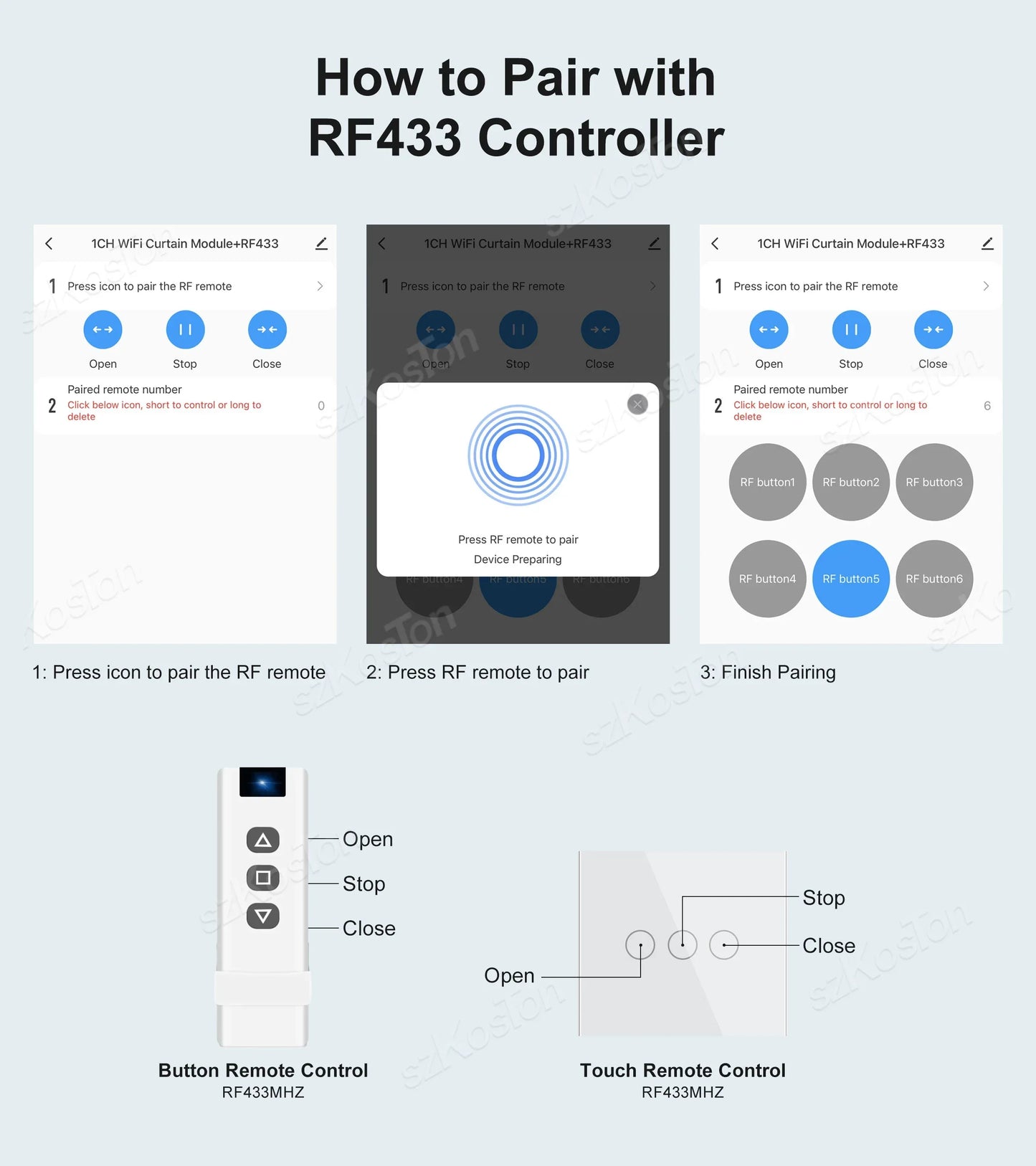 Tuya WiFi RF433 Smart Curtain Switch Controller Connect Roller Shutters Blinds Motor Switch Smart Life APP For Alexa Google Home