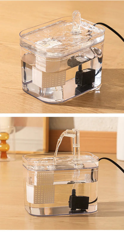 1000ml Automatic Pet Water Fountain Transparent USB Power Cat Water Dispenser for Indoor Dog and Cat Water Feeding Supplies