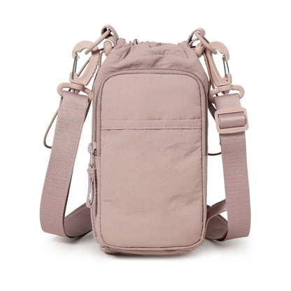 Adjustable Strap Nylon Water Bottle Storage Bag Phone Pocket Nylon Material Portable Water Bottle Bag Protective Cover