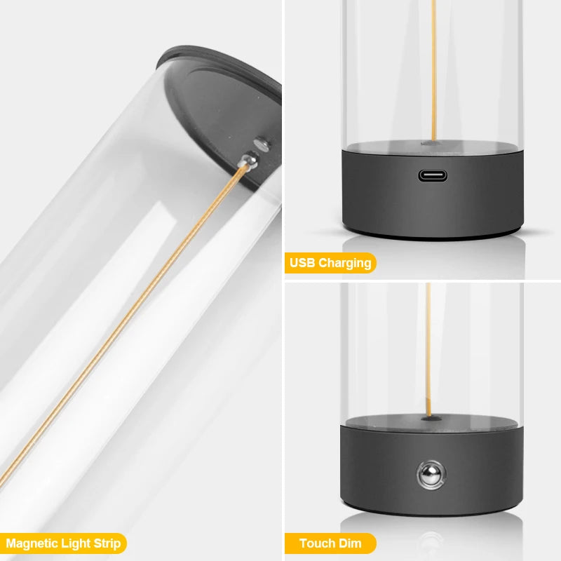 Magnetic LED Table Lamp Touch Control Cordless Night Lamp USB Rechargeable Desk lamp For Bedroom Ambient Night Lights led
