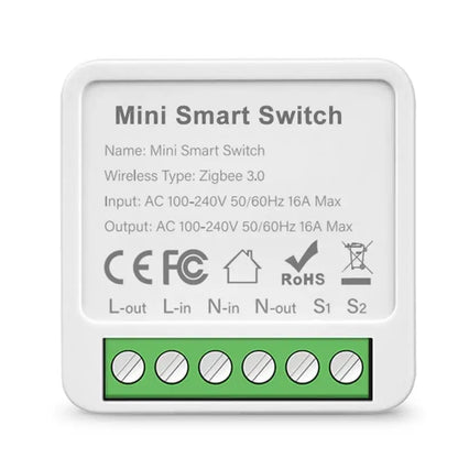 Zigbee/Wifi 1/2/3/4CH MINI Smart Switch Two-Way Control Wireless Light Switch Smart Home Automation Via Alexa Google SmartLife