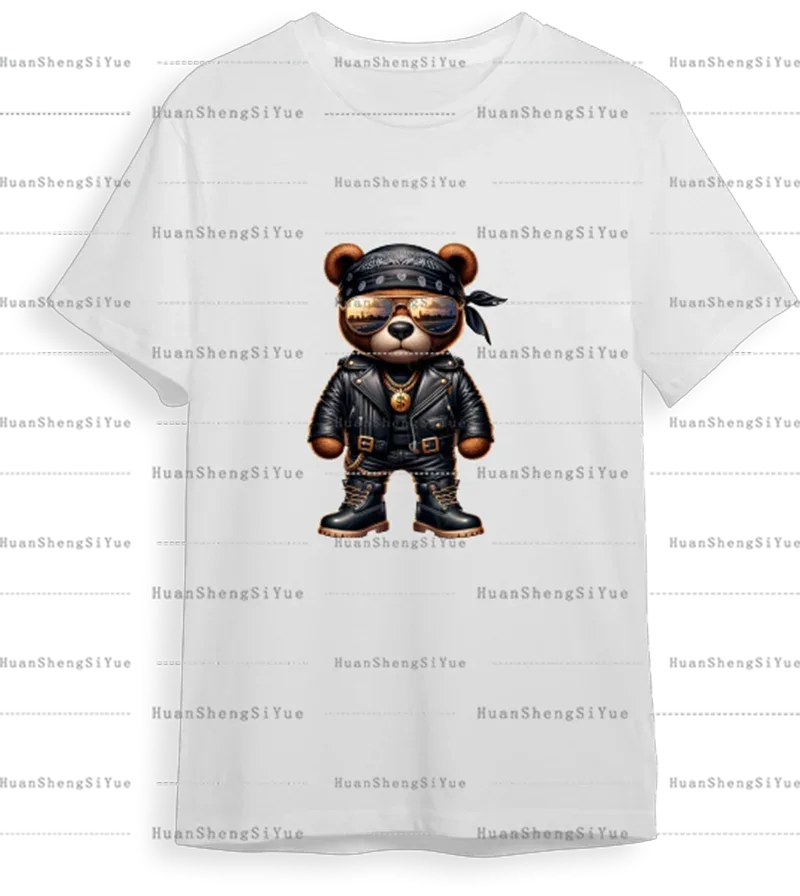 Teddy Bear Street Style Ironing Sticker Clothes DTF Fashion T-shirt Hoodie DIY Hot Transfer Printing Hot Sticker Waterproof