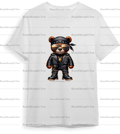 Teddy Bear Street Style Ironing Sticker Clothes DTF Fashion T-shirt Hoodie DIY Hot Transfer Printing Hot Sticker Waterproof
