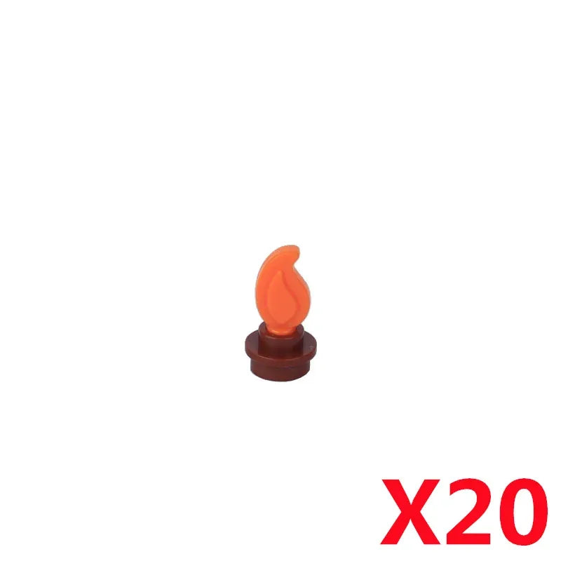MOC Medieval Campfire Building Block Flame Wave Candle Transparent Wine Bottle Educational Toy Compatible Accessories Brick K054