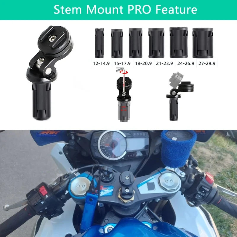 Phone Holder Stem Triple Tree Fork Mount Clamp Mobile Phone Stand Motorcycle Mirror Navigation Phone Support Handlebar Bracket