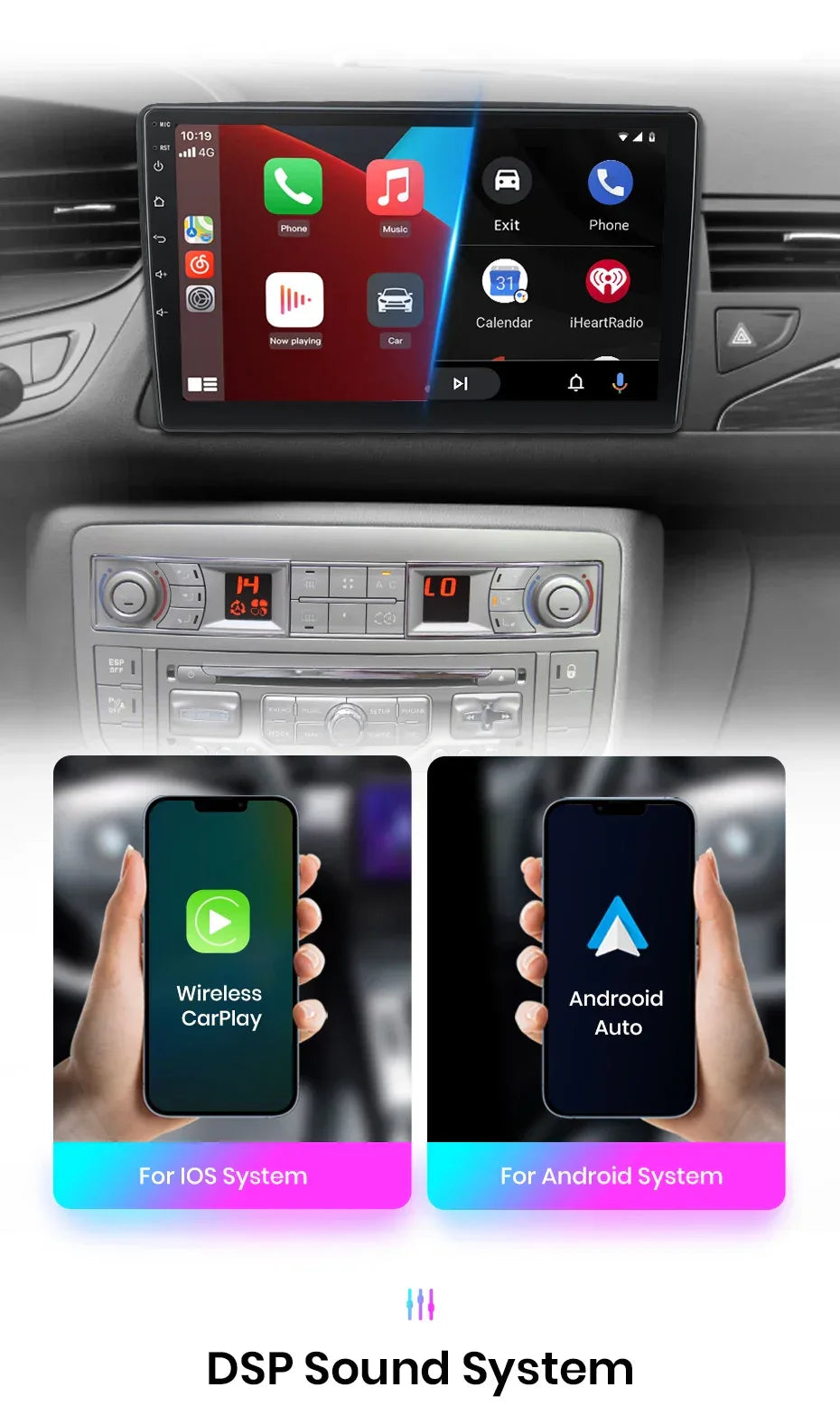 Junsun Wireless CarPlay Android Auto Car Radio For Citroen C5 2008 2009 2010-2017 RDS 4G WiFi GPS 2din BT Car accessories