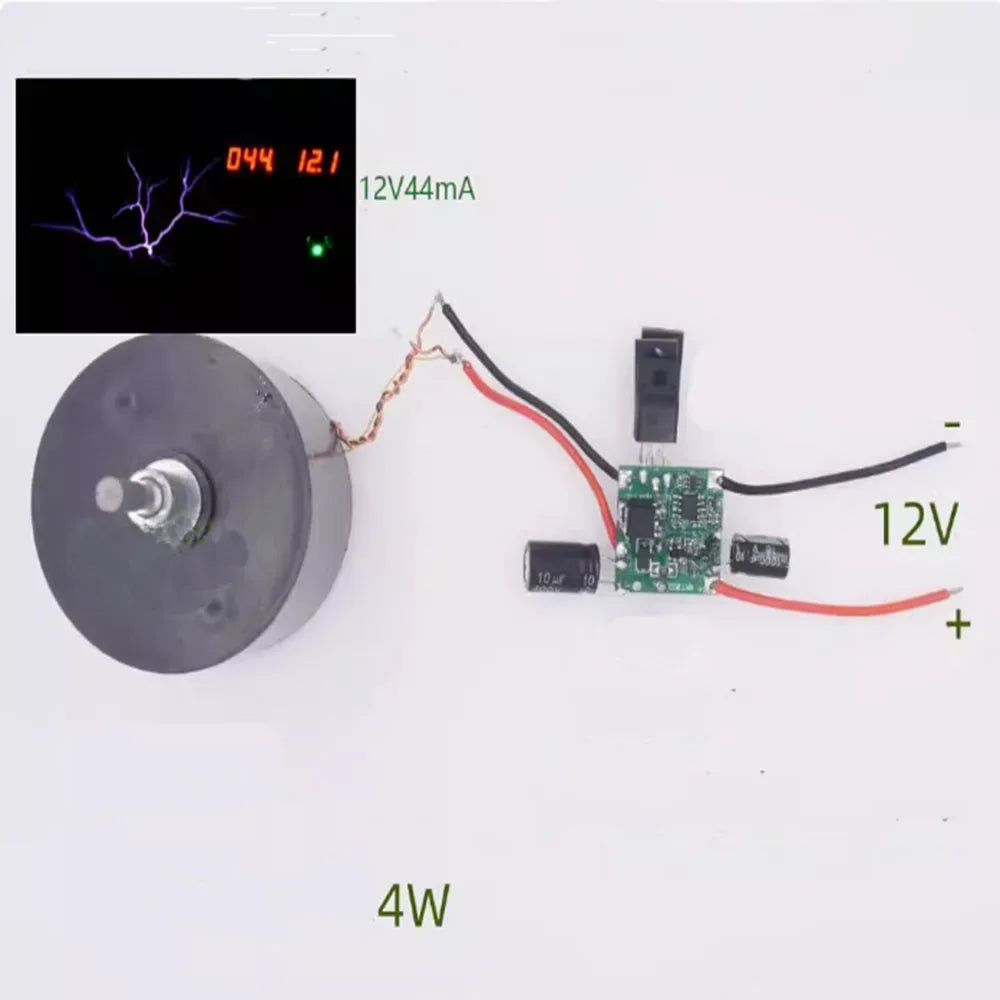 Taidacent 4W Micro-Power 12V Toy Music Tesla Coil Generator Kit Arc Pulse Booster Coil High Voltage Air Discharge Boost Module