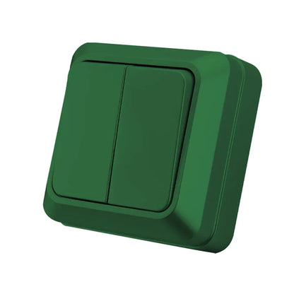 Blue Flame Retardant EU Standard Spray Plastic Rocker Switch Wall Surface 2 Gang 1 Way Button Light Switch On/Off Classic Switch