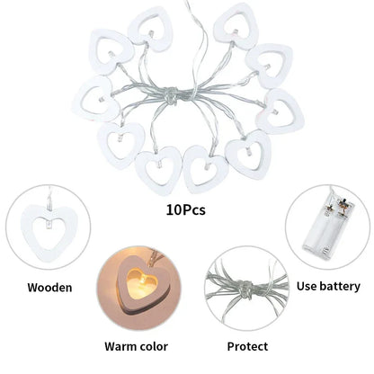 LED Light String Fairy Peach Heart Garland Lamp Bedroom Garden Birthday Valentine's Day Wedding Party Decoration Lights String