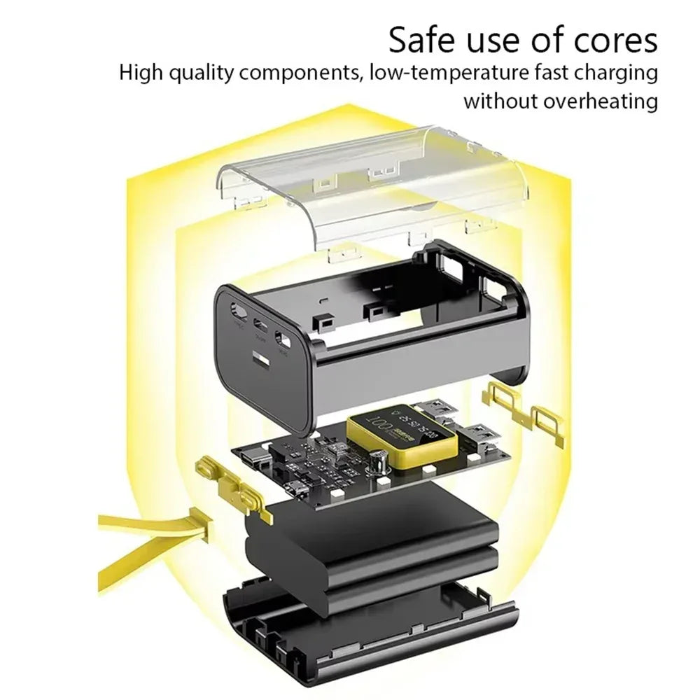 DIY Power Bank Box for 3*18650 Batteries Dual USB Fast Charging 5V 2A With LED Night Light Battery Case For Phone Charging