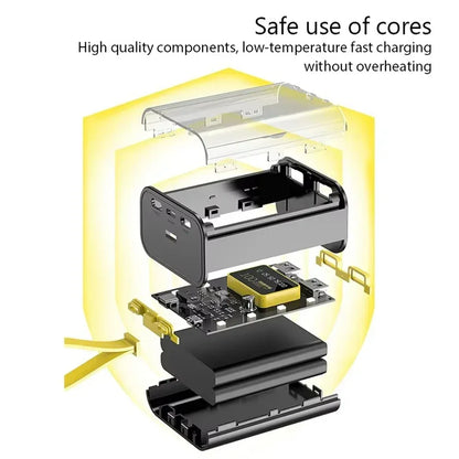 DIY Power Bank Box for 3*18650 Batteries Dual USB Fast Charging 5V 2A With LED Night Light Battery Case For Phone Charging