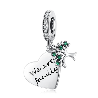 WOSTU Real 925 Sterling Silver Heart Pendents Gifts Charms Beads Fit Original DIY Bracelet Necklace Mother's Day Jewelry for Mom