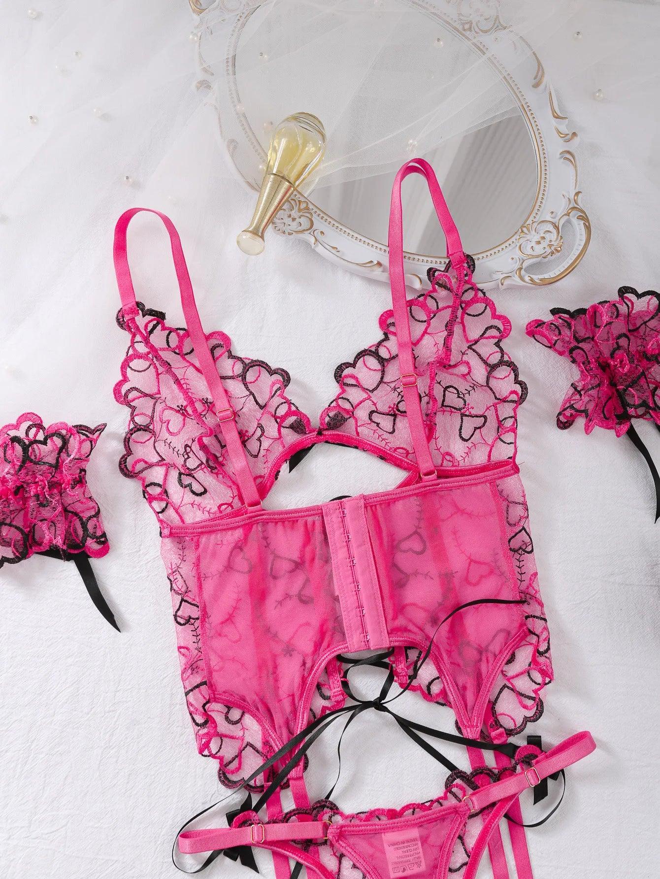Diccvicc Women Underwear Lace Up Corset Tops Panty Set Onlyfans Darling Lingerie Sexy Intimates Romantic Outfits Female Clothes