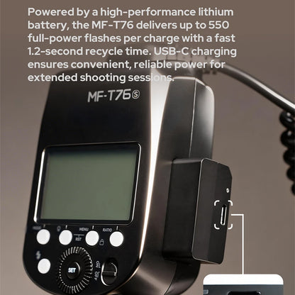 Godox MF-T76 C/N/S Macro Twin Flash TTL Auto Flash 1.2s Full-Power Recycling Dual Flash Heads compatible with Sony Canon Nikon