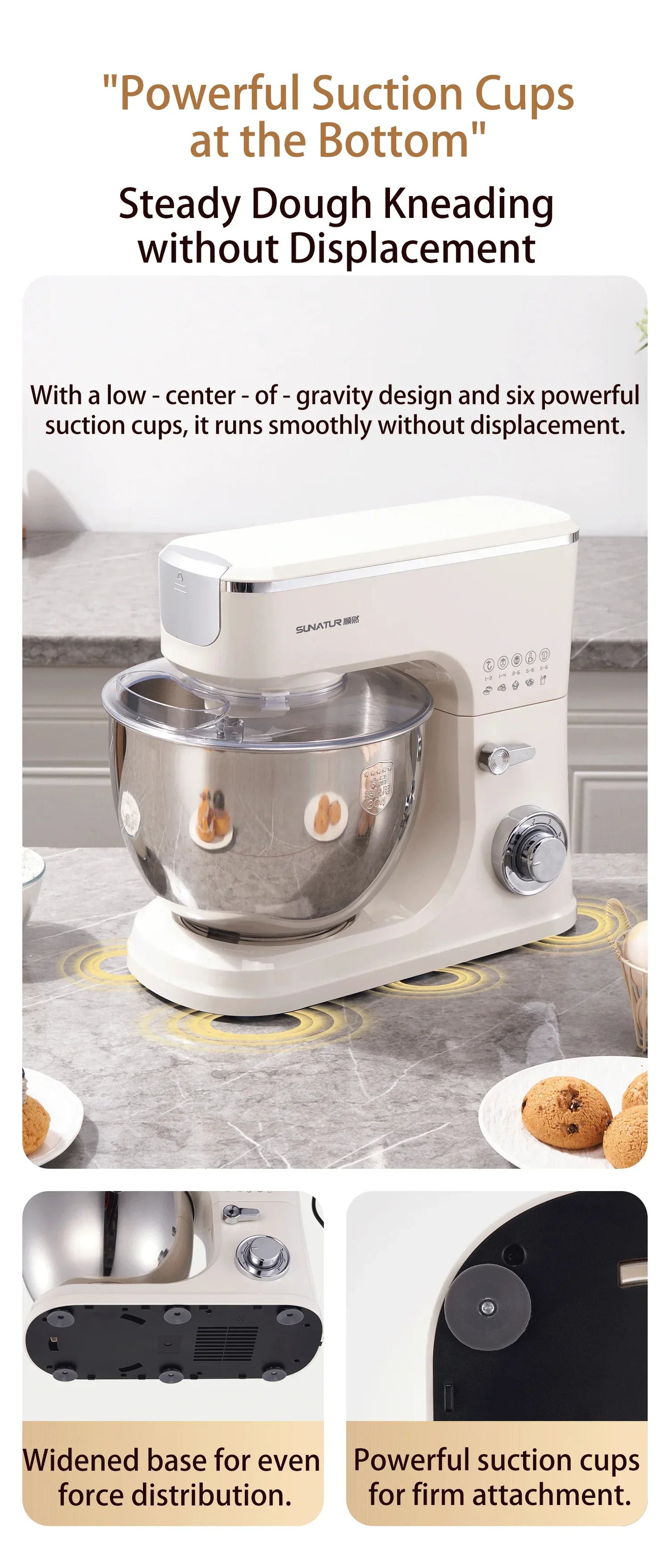 SUNATUR 8L stand mixer machine 2000W electric kitchen blender Household Auto Dough Kneading Egg Beating cream All-in-One Mixer