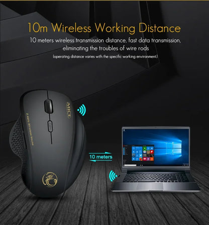 NexusClick 2.4G Wireless Silent Click Mouse,3 Adjustable DPI 6 Buttons Power Saving USB Plug Play Mice For Laptop Office Gaming