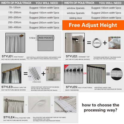 Patio Curtains Outdoor Waterproof Thermal Insulated Blackout Curtain For Garden Door Pool Hut Pavilion Gazebo Pergola Drapes