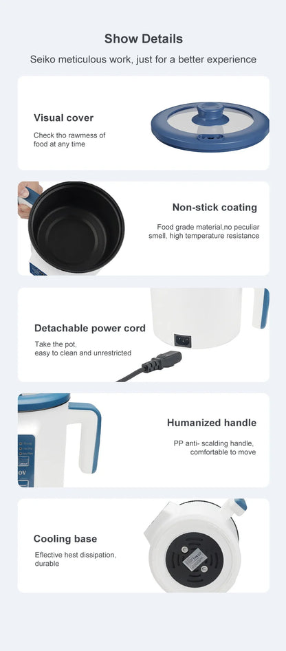 Electric Rice Cooker Single Double Layer Intelligent Automatic Home Mini  Kitchen Cooker 220V/EU Plug MultiCooker Steamed Rice P