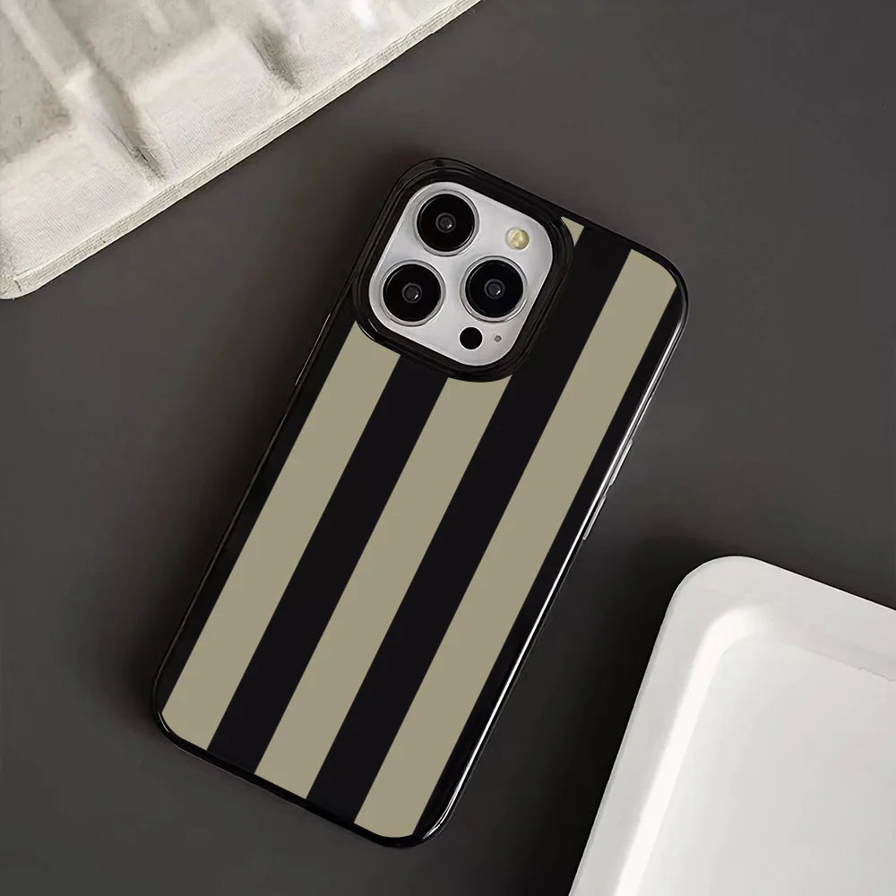 Brown Vertical Stripes Case For iPhone 16 Cases iPhone 15 Pro Max Case For iPhone 14 13 12 11 XS X XR 7 8 Plus Cover Case Funda