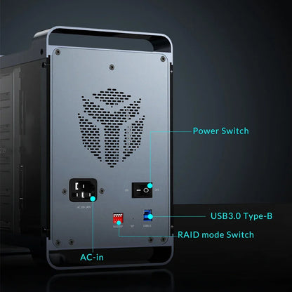 【OW Ship】Yottamaster 5Bay Hard Drive Enclosure USB C 5Gbps Type B SATA External Hard Drive Storage Case for 2.5" 3.5" HDD SSD