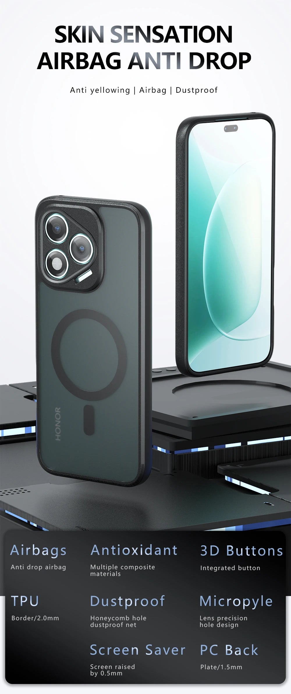 For Magsafe Magnetic Wireless Charging Case For Honor 400 Lite Honor400Lite Shockproof Matte Back Cover Coque