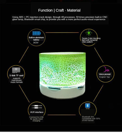 Bluetooth Mini Speaker Wireless Speaker Colorful LED TF Card USB Subwoofer Portable MP3 Music Sound Column For PC Phone