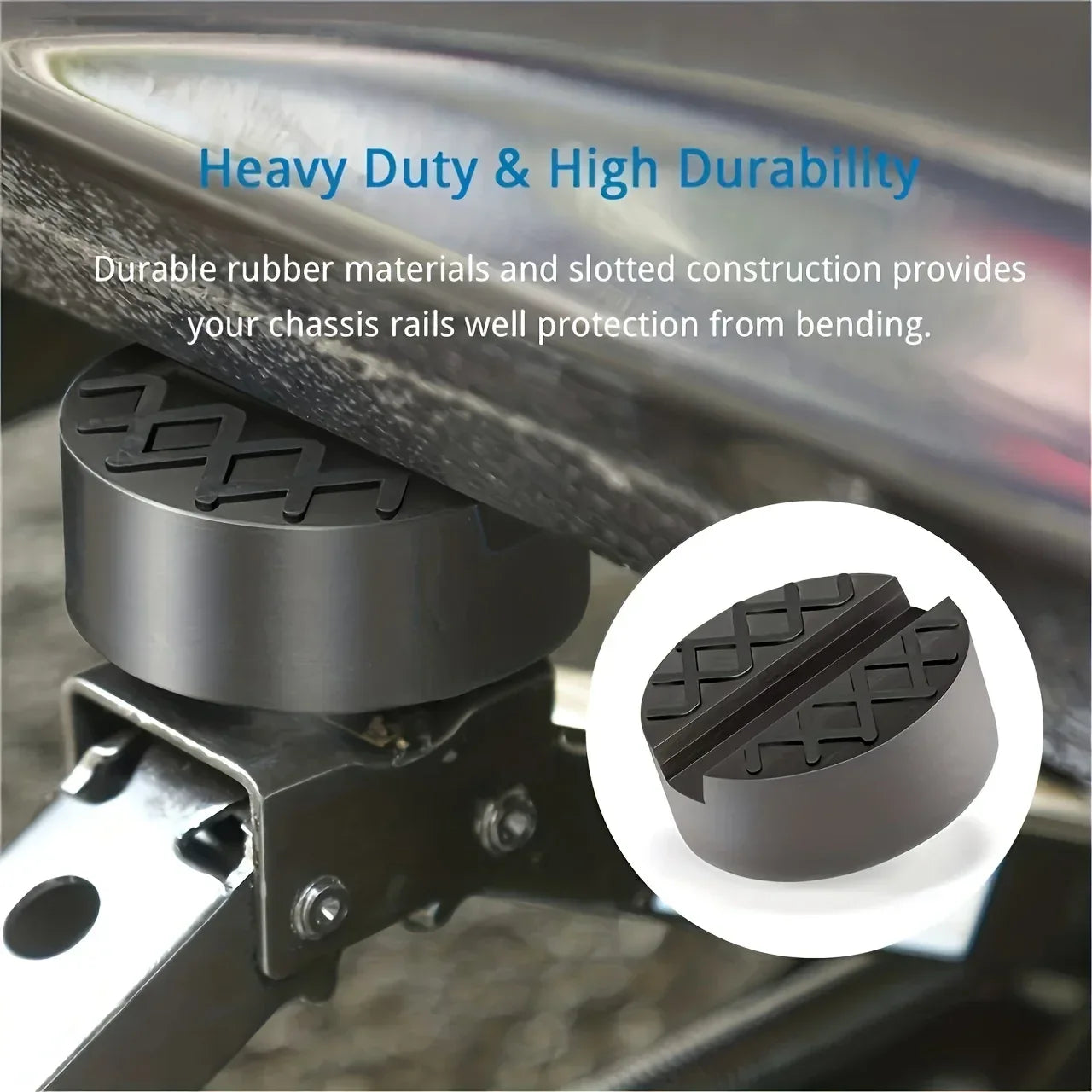Universal Rubber Jack Pad Support Pinch Weld Slotted Floor Frame Rail Adapter Car Removal Repair Tool Rubber Block Floor Jack