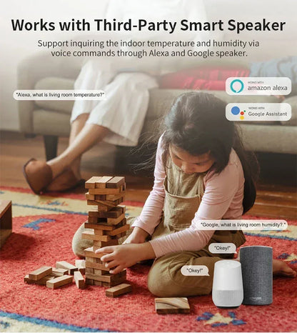 Tuya Zigbee WiFi Temperature And Humidity Sensor APP Remote Monitor For Smart Home var SmartLife WorkWith Alexa Google Assistant