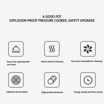 Pressure Cooker Explosion Proof Large Capacity Pressure Cooker for Gas Stove Aluminum Alloy Pressure Cooker Home Pressure Cooker
