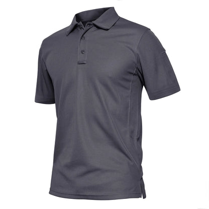 KEFITEVD Summer Golf T-shirts Men's Short Sleeve Quick Drying Polo Shirt Lightweight Outdoor Hiking Camping T-shirts Tee Tops