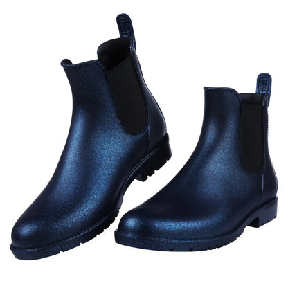 Evshine Fashion Short Rain Shoes For Women New Lady Chelsea Boots Outdoor Anti-slip Waterproof Rain Boots Sodt Rubber Ankle Boot