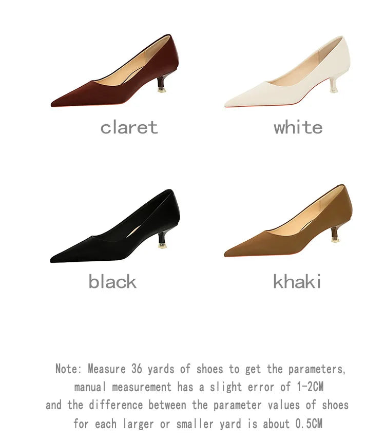 BIGTREE Shoes Women 4.5 Cm Heels Pointed Toe Woman Pumps Fashion Kitten Heels Large Size 34-43 Sexy Mid Heeled Female Shoes 2026