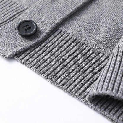 Men's  Autumn and Winter Casual Design Cardigan Thick Long Sleeved Button Up Jacket Cardigan Sweater