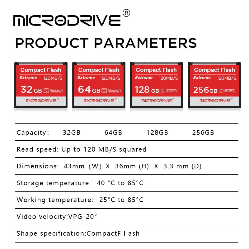 Compact Flash Card 256GB 128GB 32GB 64GB Real Memory Card High Speed 120MB/S CF Card The Best Quality Flash Cards for Camera