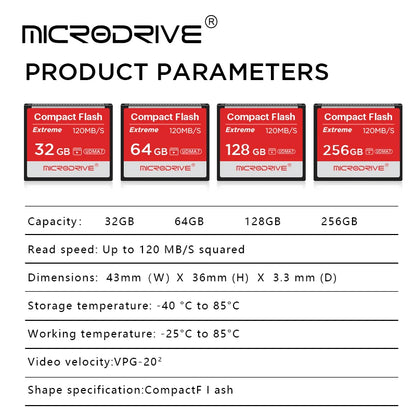 Compact Flash Card 256GB 128GB 32GB 64GB Real Memory Card High Speed 120MB/S CF Card The Best Quality Flash Cards for Camera