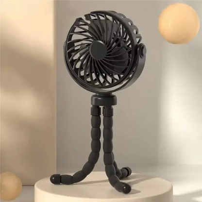 Mini USB Fan Rechargeable Octopus Multifunctional Fixable Small Fan Portable Desktop for Baby Stroller Bicycle with Soft Wind