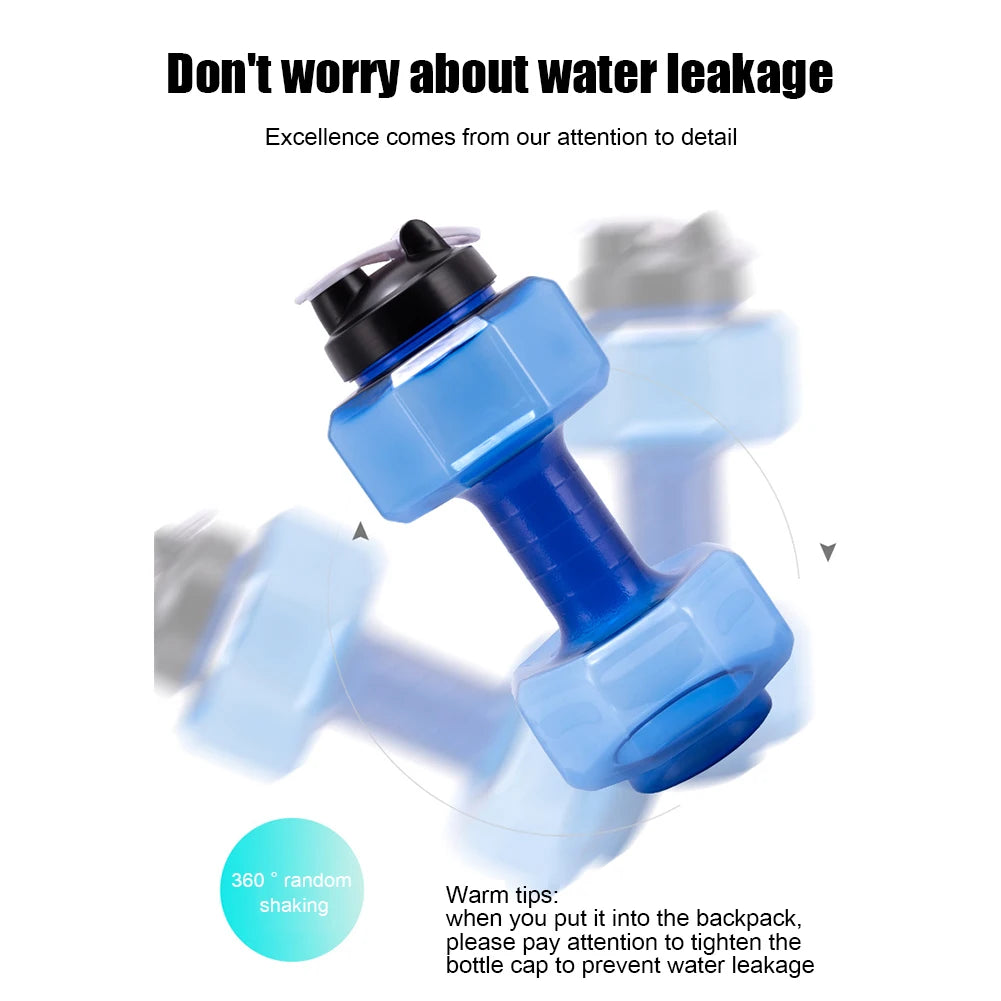 2.6L Sports Dumbbell Shaped Kettle Sport Water Bottle Outdoor Indoor Fitness Cycling Water Bottle Camping Cold Water Bottle