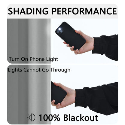 1pc 100% Blackout Curtain, Solid Color Curtains with Rod Pocket, Bedroom Living Room Curtains for Windows Curtain