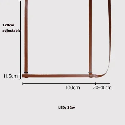 Minimalist LED Leather Pendant Chandelier Dining Table Hanging Lamp Office Pendant Lamp For Hotel Chandeliers Belt Home Decor