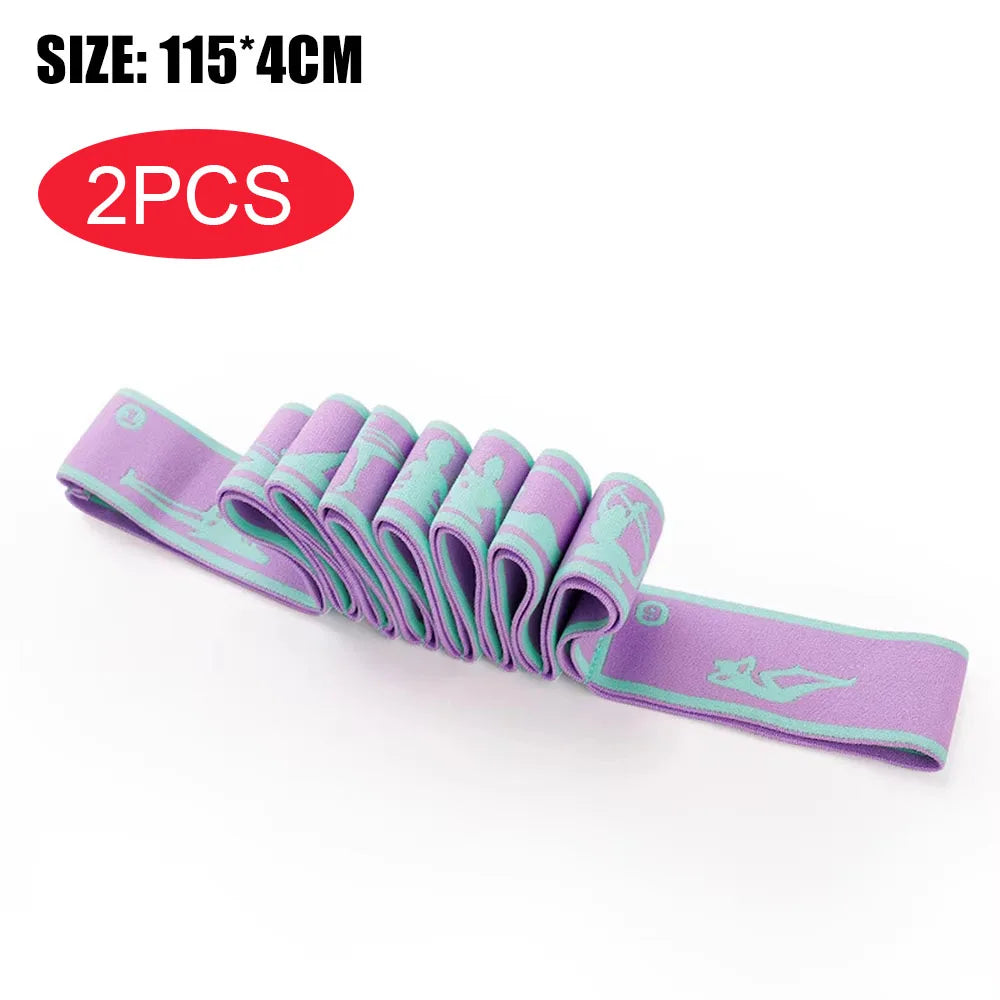 Yoga Pull Strap Belt Latin Dance Stretching Pilates Fitness Sport Elastic Resistance Bands with Yoga Exercis Pattern