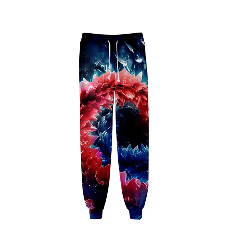 New Hot Sale 3D Print Tie Dye Pink and Green Pants Colorful Psychedelic Trousers Streetwear Men/Women Sweatpants